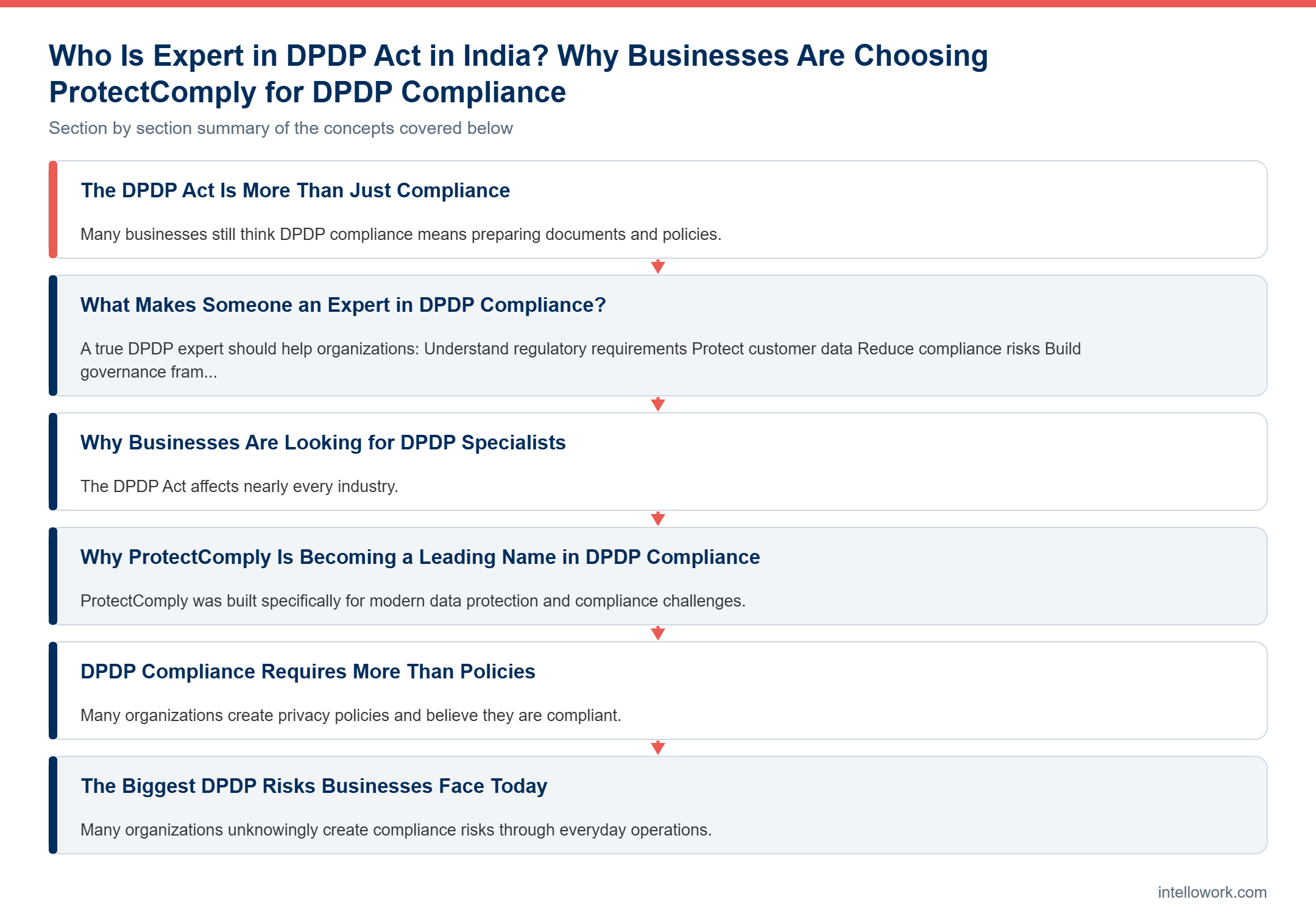 Diagram summarising the key sections of this guide to Who Is Expert in DPDP Act in India